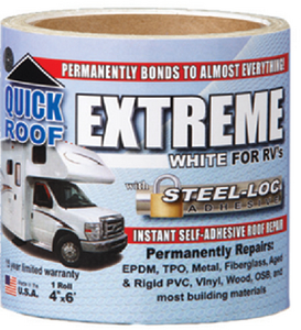 Co-Fair UBE625 Quick Roof Extreme RV Roof Repair Tape 6in x 25ft White