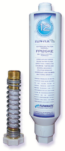 Flowmatic Systems FP12GKE RV Inline Water Filter with Garden Hose Fittings