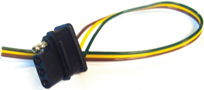 Pollak 12-425E 4-Way Flat Female Trailer Connector 48 Inch Bulk Cable