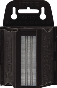 Hyde Tools 42101 Utility Blade Dispenser with 100 Heavy Duty Blades