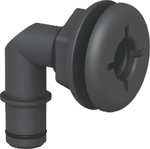 Flow-Rite MA-027-QLB 3/4" Qwik-Lok Thru-Hull Fitting 90 Degree Elbow Flanged Black