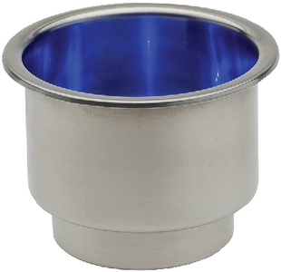Attwood Marine 11786B-7 LED Stainless Steel Drink Holder with Blue LEDs