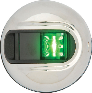 Attwood Marine NV3012SSG7 LightArmor LED Vertical Surface Mount Starboard Side Light Round
