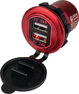 Sea-Dog Line 4265041 Dual USB Power Socket Red 4.8A
