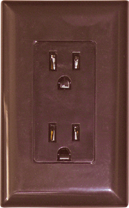 Diamond Group DG15BRVP 15 Amp Self-Contained Decor Receptacle Brown