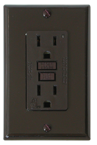 Diamond Group DG15BVP 15/20 Amp GFCI Receptacle with LED Indicator Light Brown