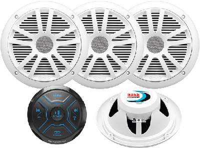 Boss Audio Systems MG250W64 Marine Bluetooth Gauge Receiver with 6.5" Speakers Package