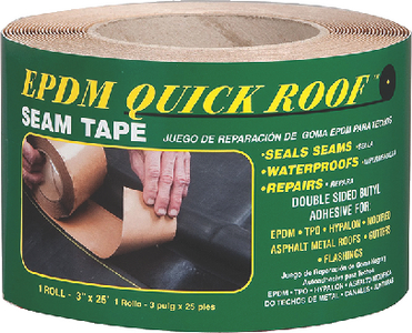 Co-Fair BST325 Quick Roof Butyl Seam Tape 3 Inch x 25 Feet Black