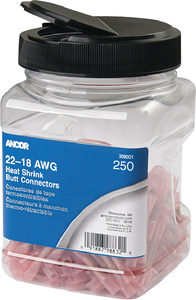 Anco Wiper Blades 309001 Ancor 309001 Marine Grade™ Heat Shrink Butt Connectors, 22-18 AWG, Red, 250/Pk
