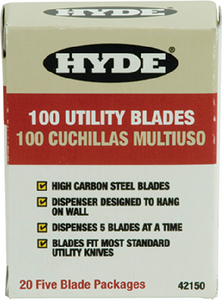Hyde Tools 42150 Heavy Duty Utility Knife Blades 100-Pack