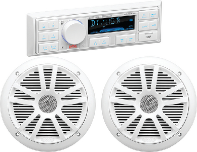Boss Audio Systems MCK500WB6 Marine Mechless Digital Media Receiver with Speakers