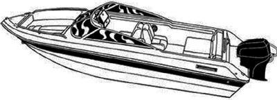 Carver Covers 77020F10 V-20 Outboard Boat Cover Poly-Flex II