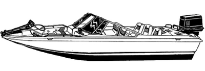 Carver Covers 77318F10 Poly-Flex II Boat Cover for 18.5' Fish and Ski with Walk-Thru Windshield