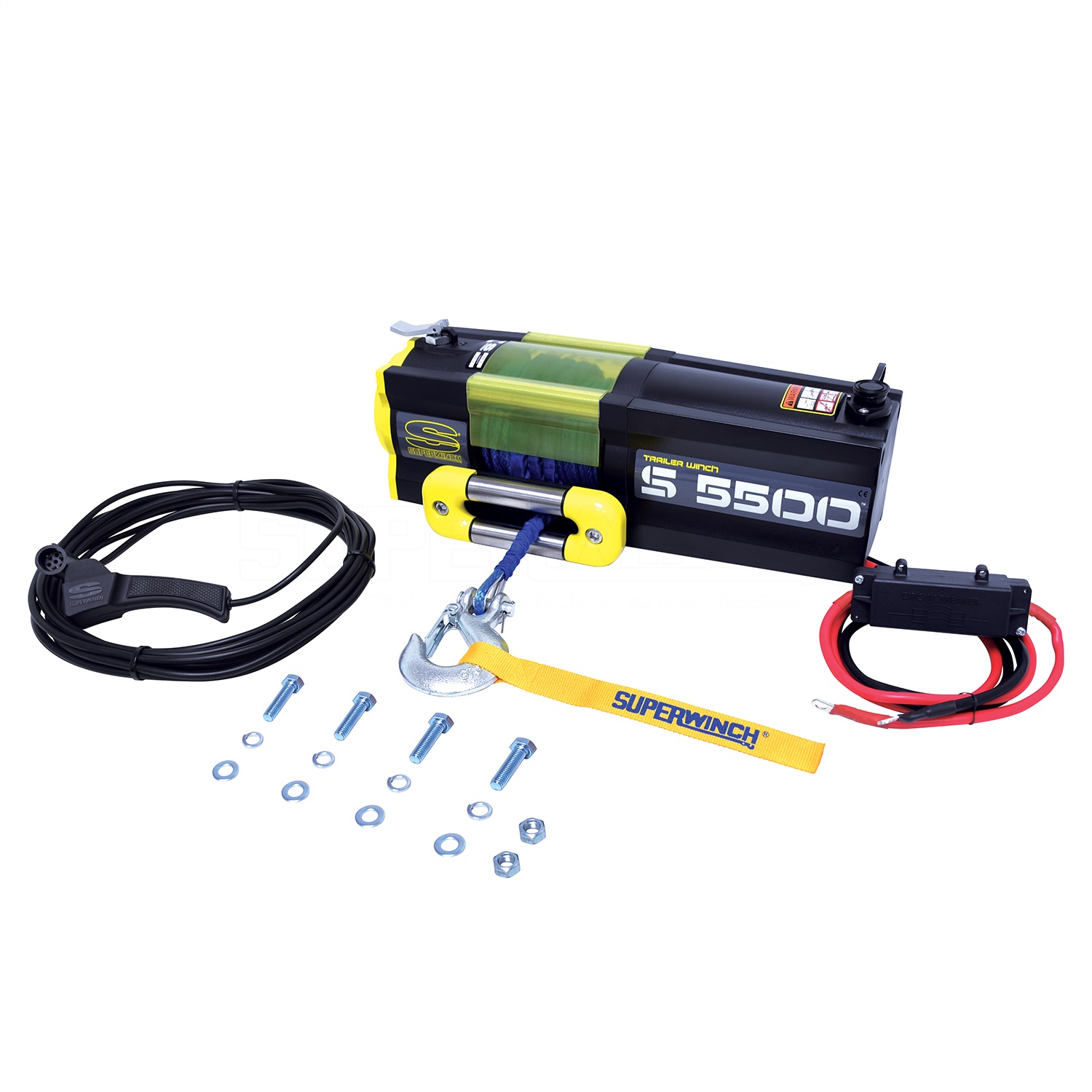 Picture of Superwinch 1455201 S5500 Series Synthetic Rope Trailer Winch 5500 lbs