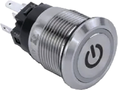 Sierra AV10060G Push Button Switch with Green LED Halo Ring