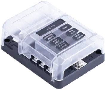 Sierra FS40830 Marine 6-Gang Fuse Block with Bus Bar and Cover