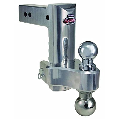 Trimax TRZ8ALHD Heavy Duty Adjustable Aluminum Drop Hitch 2.5" Receiver with Dual Balls