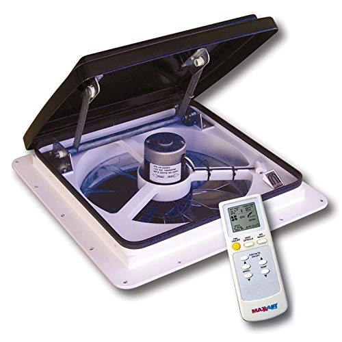 MAXXAIR VENT 0004500K MaxxFan Plus RV Roof Vent with Remote Control and Smoke Lid