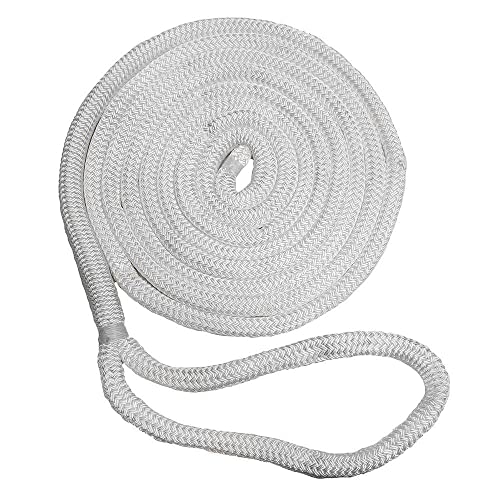 New England Ropes C5050-24-00050 Double Braid Nylon Dock Line 3/4" x 50' White