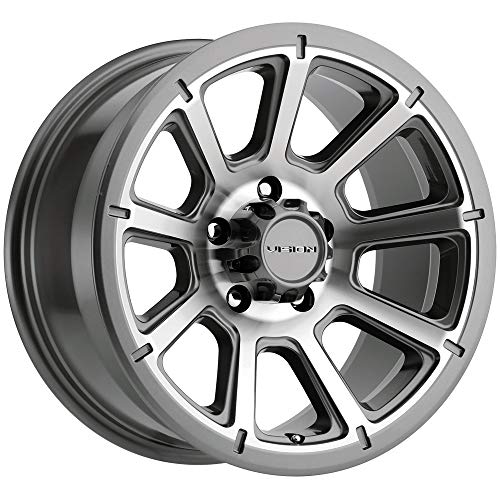 Vision Wheel 353VTH5683GMMF0 Turbine 15x6 Inch Wheel 6x5.5 Bolt Pattern Gloss Metallic Gray