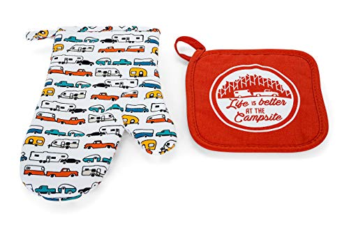 Camco 53259 RV Camping Oven Mitt and Pot Holder Set