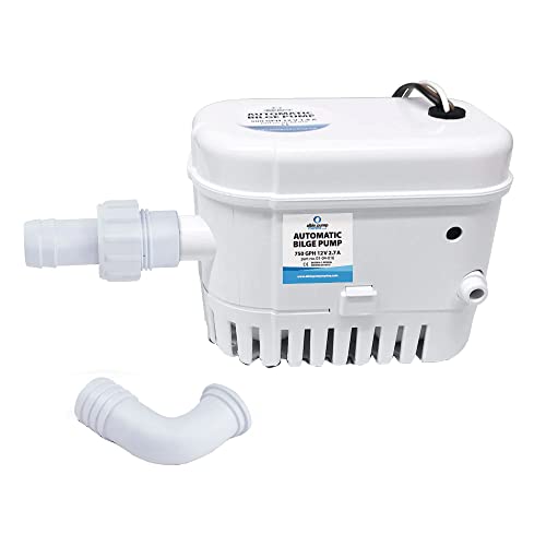 Albin 01-04-016 Automatic Bilge Pump 750 GPH 12V with Built-In Float Switch