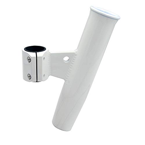 C.E. Smith 53726 Aluminum Vertical Clamp-On Rod Holder 1-2/3" OD White
