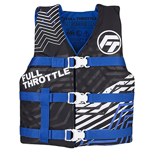 Full Throttle 112200-500-002-22 Youth Nylon Life Jacket Blue/Black