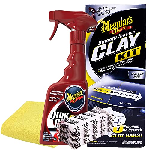 Meguiar's G191700 Smooth Surface Clay Bar Kit with Quick Detailer
