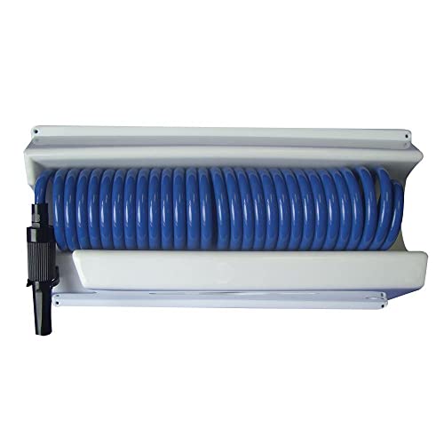 Whitecap Industries P-0443 25' Blue Coiled Hose with Mounting Case
