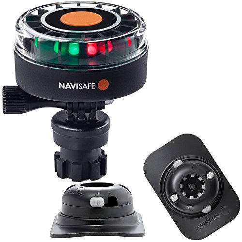 Navisafe 340KIT2 Tricolor LED Navigation Light with Navimount Base and RIB Mount - Black