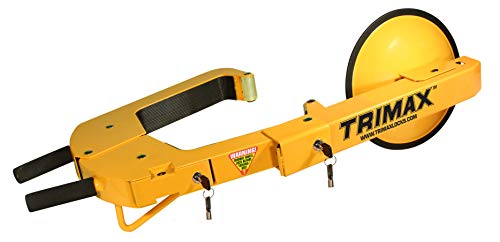 Trimax TWL400 Ultra-Max Adjustable Wheel Lock with Padlock Yellow