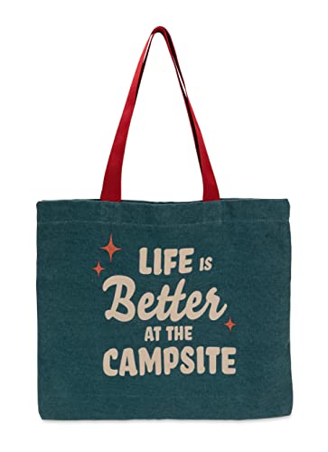 Camco 53481 Life Is Better at the Campsite Tote Bag Navy Canvas