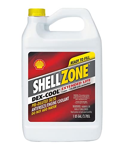 Shell Oil 9407006021 Dexcool Extended Life 50/50 Premix Coolant 1 Gallon (Case of 6)