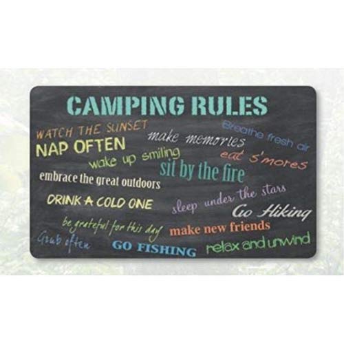 Kittrich STRB-14846-20 Anti-Fatigue Kitchen Mat Camping Rules 18 x 30 Inch