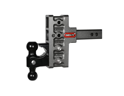 Gen-Y Hitch GH-224 Adjustable Drop Hitch with Dual Ball Mount and Pintle Lock, 5-Inch Drop