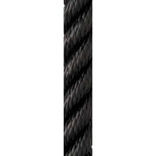 New England Ropes C6054-12-00025 3/8" x 25' Premium Nylon 3-Strand Dock Line Black
