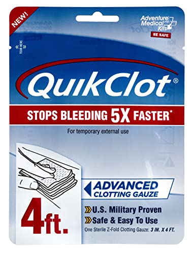 Adventure Medical Kits 5020-0026 QuikClot Advanced Clotting Gauze 3 x 48 Inches