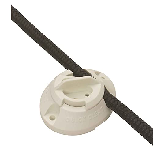 Barton Marine 60031 Quick Cleat White 3/8" Rope Line Holder