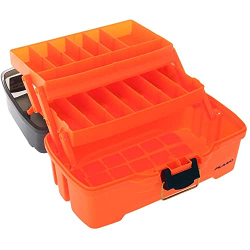Plano PLAMT6221 2-Tray Tackle Box with Dual Top Access Smoke & Orange