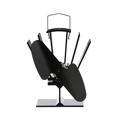 Caframo 815CAXBX Heat Powered Wood Stove Fan 85 CFM 6.5" Blade Black