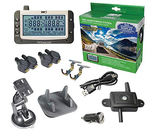 Truck System Technologies TST507FT4 507 Series Tire Pressure Monitoring System with 4 Flow-Through Sensors and Monochrome Display