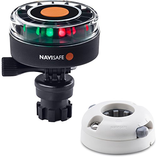 Navisafe 340KIT5 Tricolor 2NM 360 Degree LED Navigation Light Kit with Horizontal Mount - White