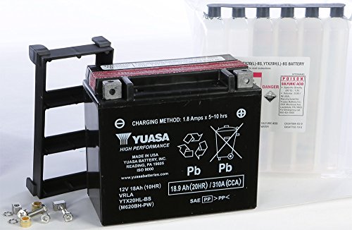 Yuasa Batteries YUAM620BH-PW High Performance Maintenance Free Battery YTX20HL-BS 12V 18Ah