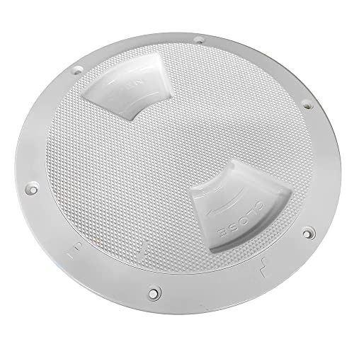 Sea-Dog Line 336382-1 Quarter-Turn Deck Plate with Internal Collar, White, #8 Fastener