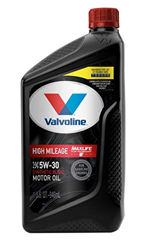 Valvoline 891664 High Mileage with MaxLife Plus Technology SAE 5W-30 Synthetic Blend Motor Oil 1 Quart