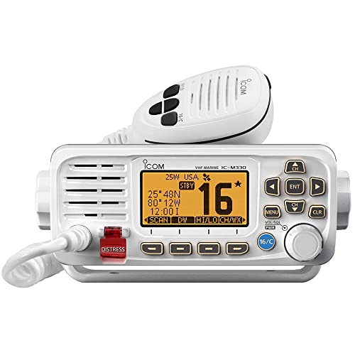 Icom M330G WHITE Ultra Compact VHF Radio with GPS Marine Fixed Mount