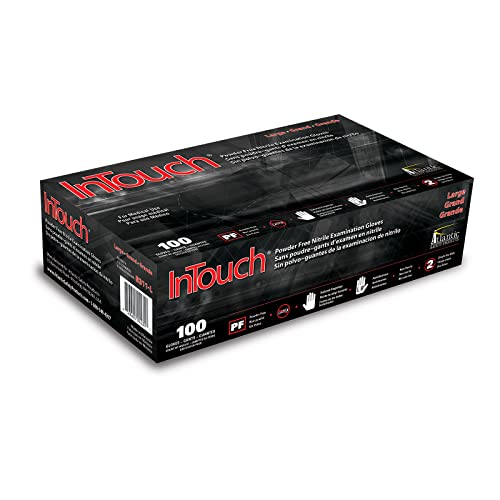 Atlantic Safety Company B311-XL Intouch Disposable Nitrile Exam Gloves Black Extra Large 100-Count