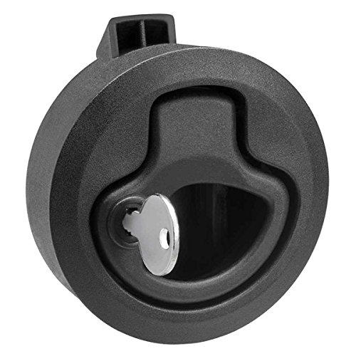 Whitecap Industries 3228BC Mini Ring Pull Latch Black Nylon Locking