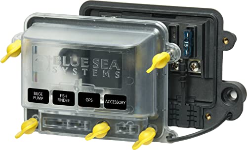 Blue Sea Systems 5056100 ST Blade Water-Resistant Fuse Block with Manual Cover